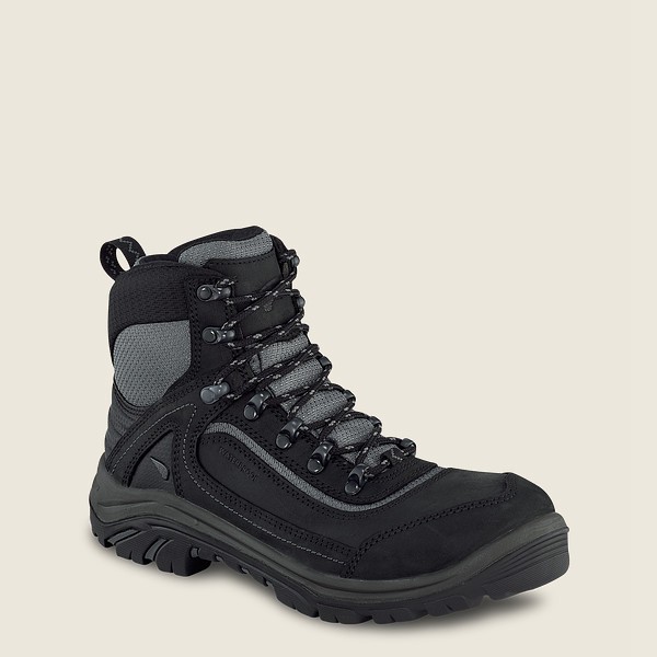 Red Wing Work Boots Black/Grey - Womens Trades - 6-inch Waterproof Safety Toe - 7602-EWNVT